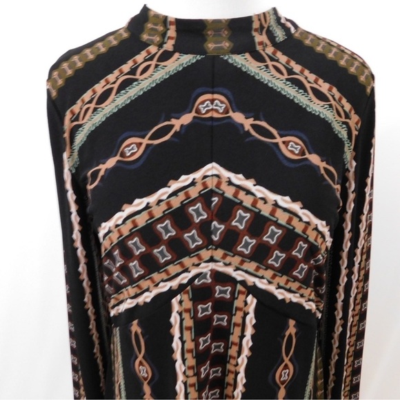 Free People Stella Graphic Long Sleeve Mini Dress size medium NWOT - Picture 4 of 13